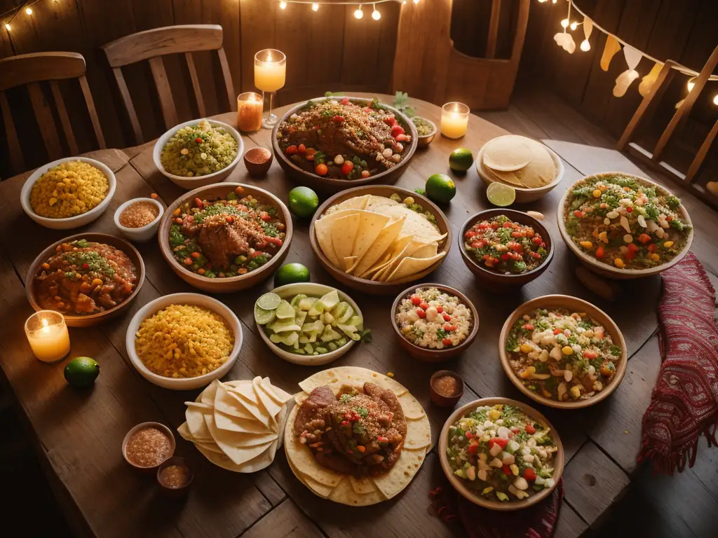 Family birria feast spread